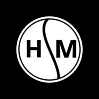 concept de logo de lettre de cercle créatif hm. conception de lettre hm. vecteur