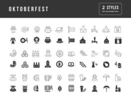 ensemble d'icônes simples de l'oktoberfest vecteur