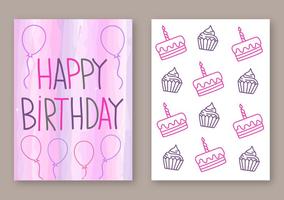 Vector de carte de joyeux anniversaire gratuit