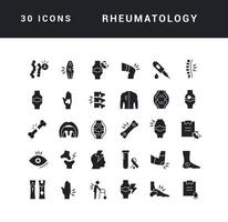 ensemble d'icônes simples de rhumatologie vecteur