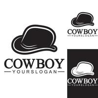 modèle de conception de vecteur icône logo chapeau de cowboy