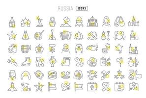 ensemble d'icônes linéaires de la russie vecteur