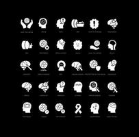 icônes vectorielles simples de la journée mondiale des tumeurs cérébrales vecteur