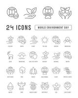 icônes vectorielles simples de la journée mondiale de l'environnement vecteur