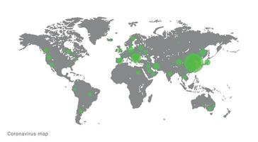 carte avec graphique propagation du coronavirus vecteur