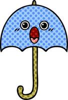 parapluie de dessin animé de style bande dessinée vecteur