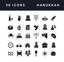 icônes vectorielles simples de hanukkah vecteur