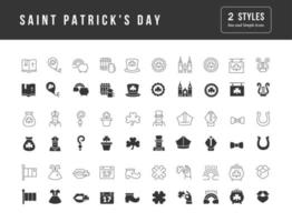 ensemble d'icônes simples de la saint patrick vecteur