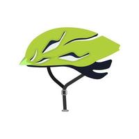 vélo casque vecteur sport icône plate cycle. activité de sécurité à vélo protection de course de tête. accident chapeau personne équipement transport