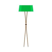 concept de lampadaire intérieur lumineux vert confortable. lumière d'icône plate vecteur tendance chambre