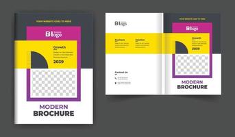 modèle de couverture de brochure d'entreprise. mise en page du thème de la conception de la couverture d'entreprise thème des pages créatives et modernes colorées abstraites vecteur