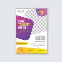 modèle de conception de flyer et affiche de fitness gym vecteur