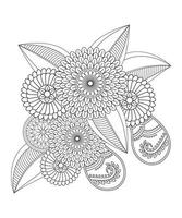 motif de fleur de mehndi pour le dessin au henné pour coloriage adulte vecteur