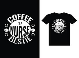 typographie de conception de tshirt café pour impression vecteur