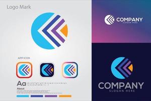 Éléments de modèle de conception d'icône de logo abstrait avec logo de lettre vecteur