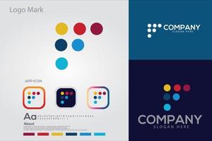 Éléments de modèle de conception d'icône de logo abstrait avec logo de lettre vecteur