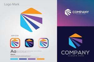 Éléments de modèle de conception d'icône de logo abstrait avec logo de lettre vecteur