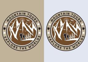 modèle de conception de t shirt de typographie de camping de voyage en montagne aventure vecteur
