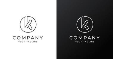 modèle de conception de logo lettre k minimaliste avec forme de cercle, illustration vectorielle vecteur