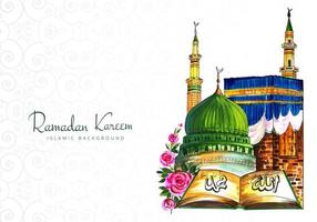 ramadan kareem coloré dessiné à la main vecteur