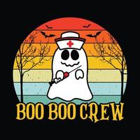 boo boo crew - conception de t-shirt de citations d'halloween, graphique vectoriel