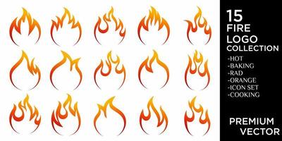 flammes de feu, vecteur de conception de logo de jeu d'icônes