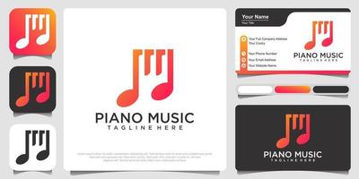 conception de modèle de logo de jeu d'icônes de musique de piano vecteur