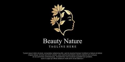 beauté femmes nature logo design vecteur