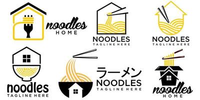 noodle house food icon set logo vecteur symbole illustration design