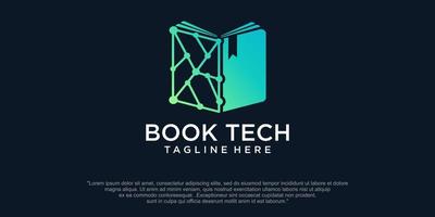 création de logo de livre de technologie numérique vecteur