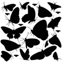 silhouettes de papillons set arts vectoriels vecteur