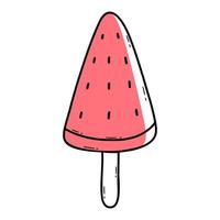 glace de style doodle. illustration vectorielle. autocollant d'été. vecteur