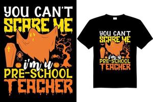 vecteur de conception de t shirt enseignant préscolaire halloween