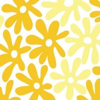 art floral groovy rétro jaune des années 60 vecteur