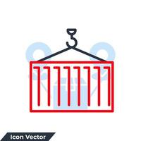 illustration vectorielle de conteneur icône logo. modèle de symbole de grue logistique et de livraison pour la collection de conception graphique et web vecteur