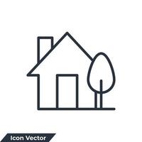 illustration vectorielle du logo de l'icône de la maison. modèle de symbole de maison pour la collection de conception graphique et web vecteur