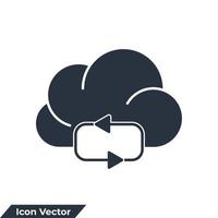 illustration vectorielle du logo de l'icône de nuage de synchronisation. modèle de symbole de cloud computing pour la collection de conception graphique et web vecteur