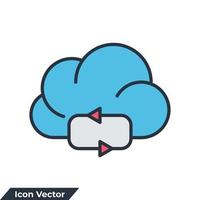 illustration vectorielle du logo de l'icône de nuage de synchronisation. modèle de symbole de cloud computing pour la collection de conception graphique et web vecteur