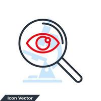 explorez l'illustration vectorielle du logo de l'icône de recherche. vision sur le modèle de symbole de loupe pour la collection de conception graphique et web vecteur