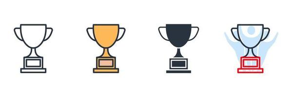 trophée tasse icône logo illustration vectorielle. modèle de symbole de la coupe du champion gagnant pour la collection de conception graphique et web vecteur
