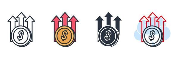 illustration vectorielle de profit icône logo. modèle de symbole de croissance des revenus pour la collection de conception graphique et web
