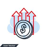 illustration vectorielle de profit icône logo. modèle de symbole de croissance des revenus pour la collection de conception graphique et web vecteur