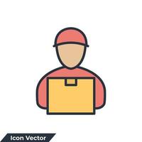 illustration vectorielle de courrier icône logo. modèle de symbole de livreur pour la collection de conception graphique et web vecteur