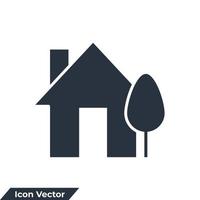 illustration vectorielle du logo de l'icône de la maison. modèle de symbole de maison pour la collection de conception graphique et web vecteur