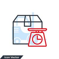 icône de pesée logo illustration vectorielle. modèle de symbole de pesage de colis de fret pour la collection de conception graphique et web vecteur