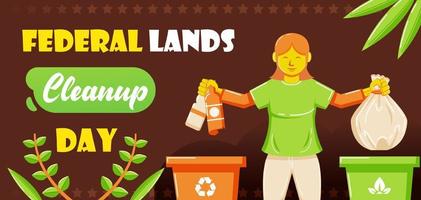 journée de nettoyage des terres fédérales, séparation des déchets organiques et non organiques vecteur