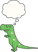 dinosaure de dessin animé et bulle de pensée vecteur