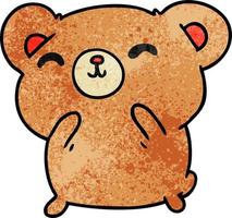 dessin animé texturé kawaii mignon hamster heureux vecteur