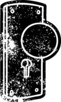 icône grunge dessin d'une poignée de porte vecteur