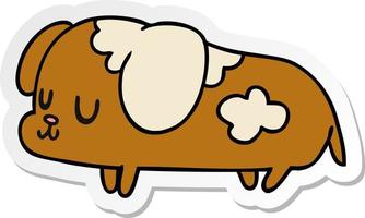 Sticker cartoon kawaii d'un chien mignon vecteur